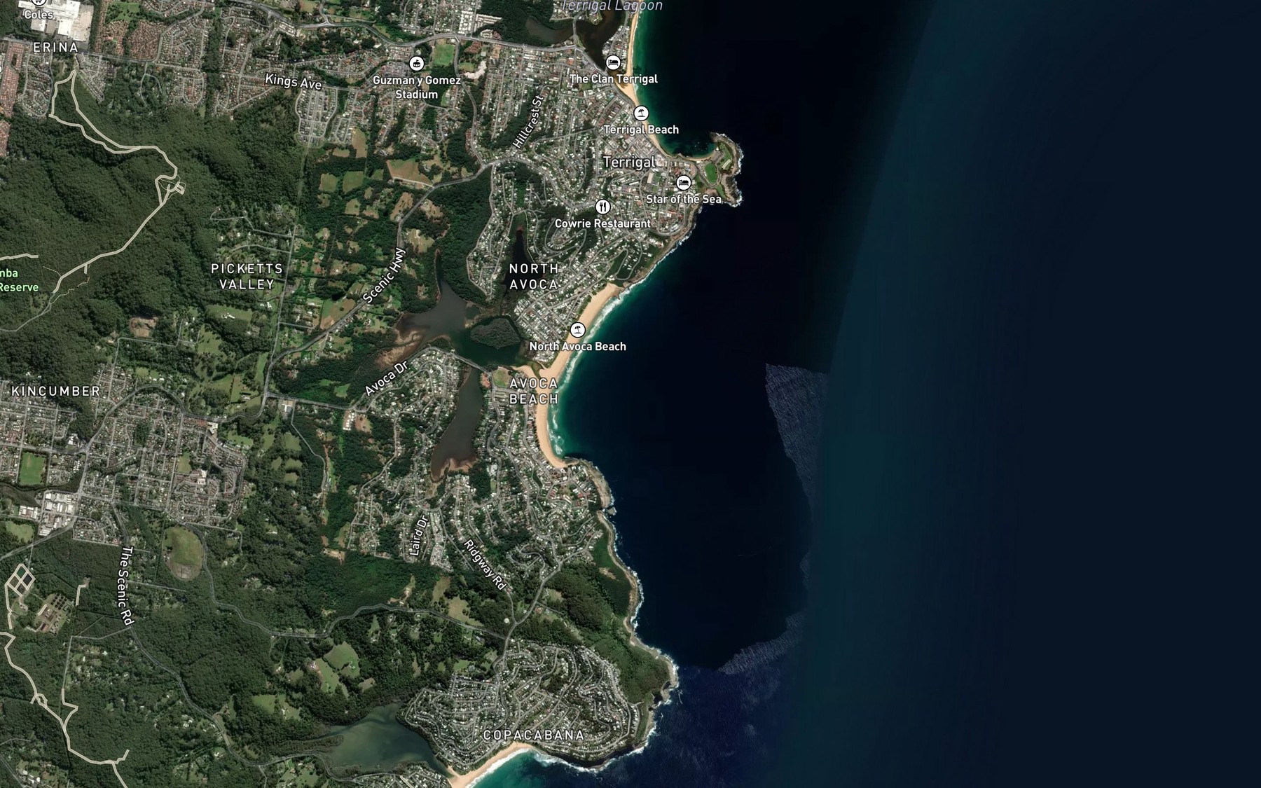 Satellite map of the Bulbararing Bay