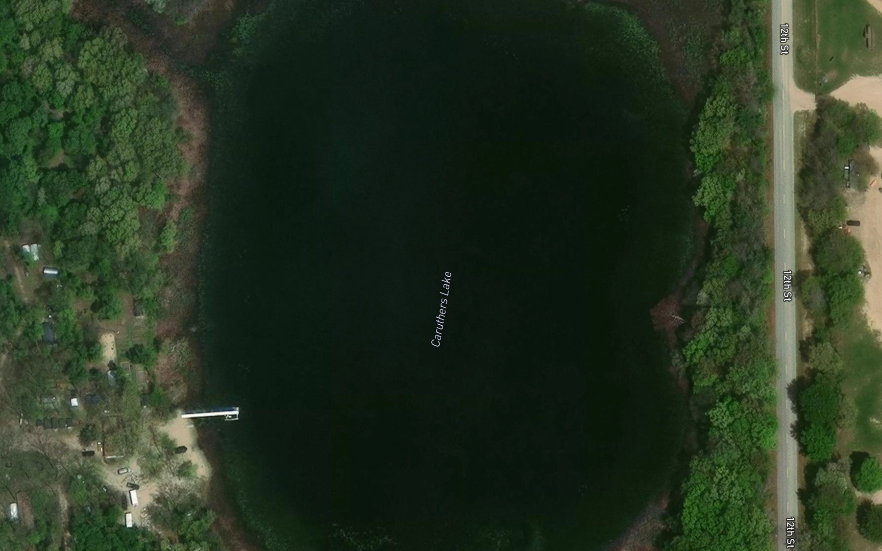 Satellite map of the Caruthers Lake