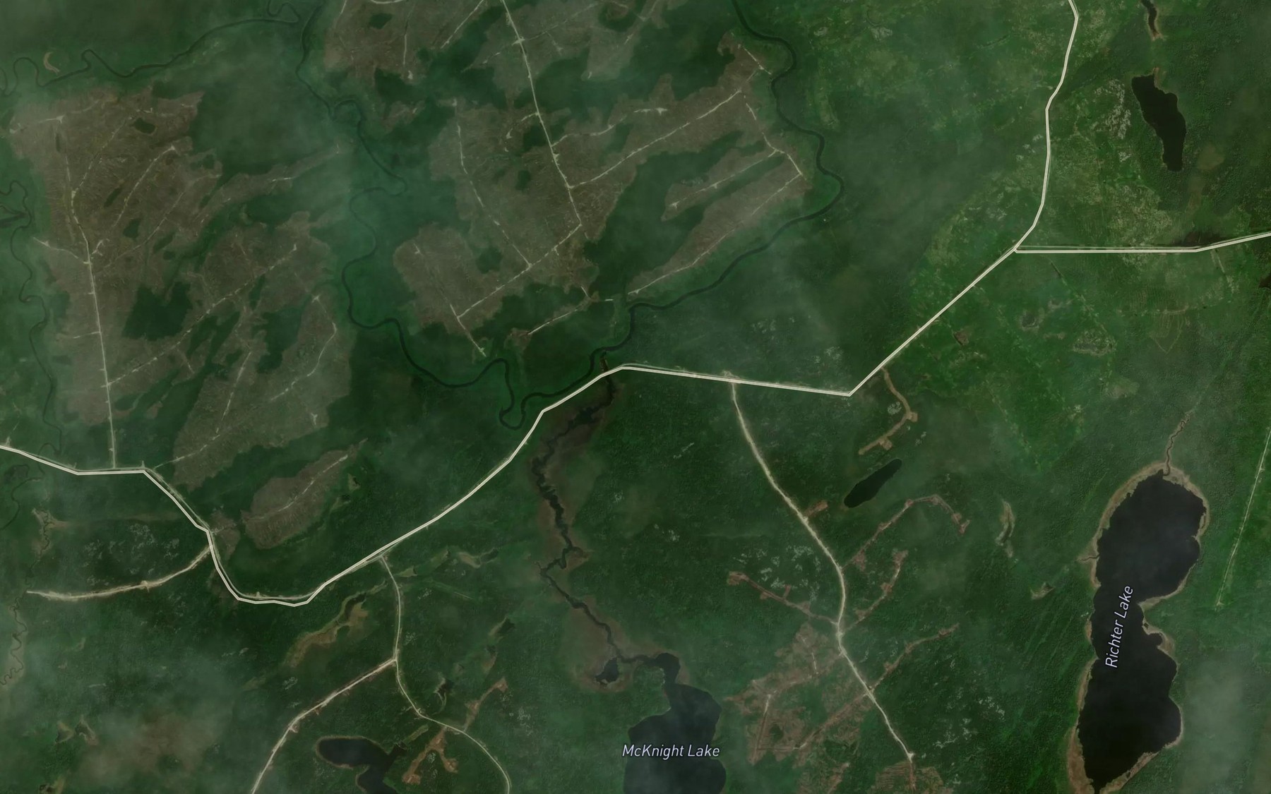 Satellite map of the McKnight Creek