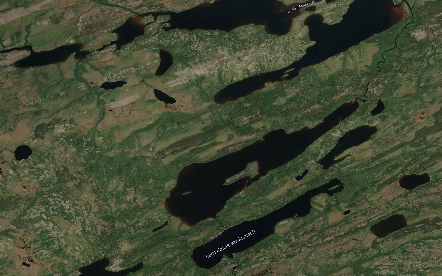 Satellite map of the Lacs Kasakwawkamach