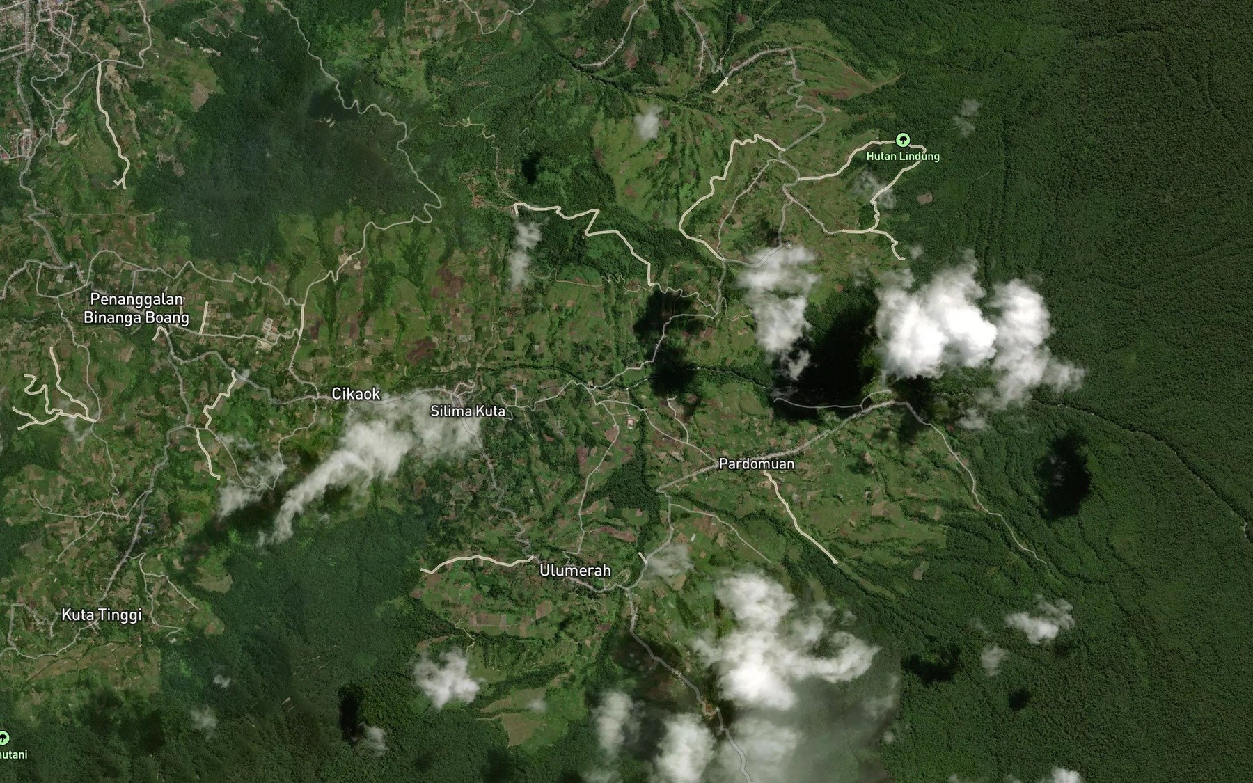 Satellite map of the Aek Hulu Merah