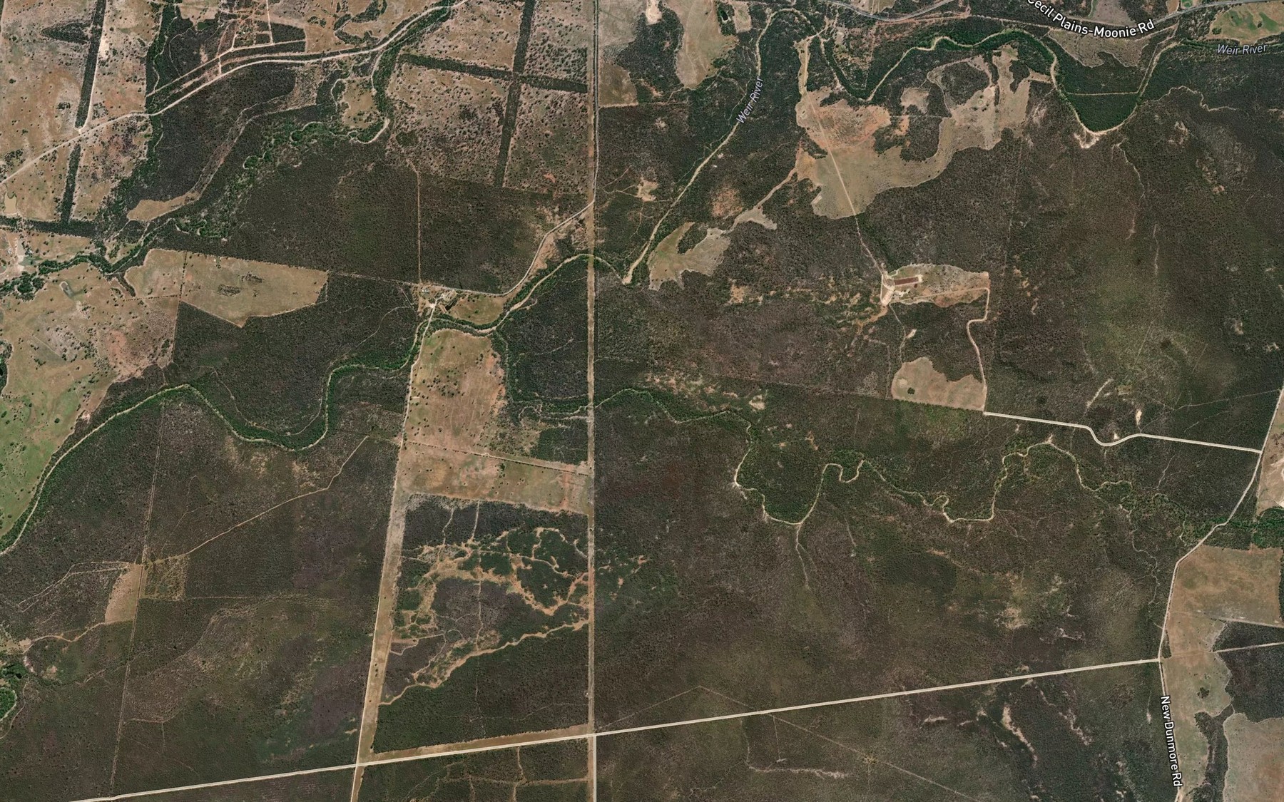 Satellite map of the Waggaba Creek