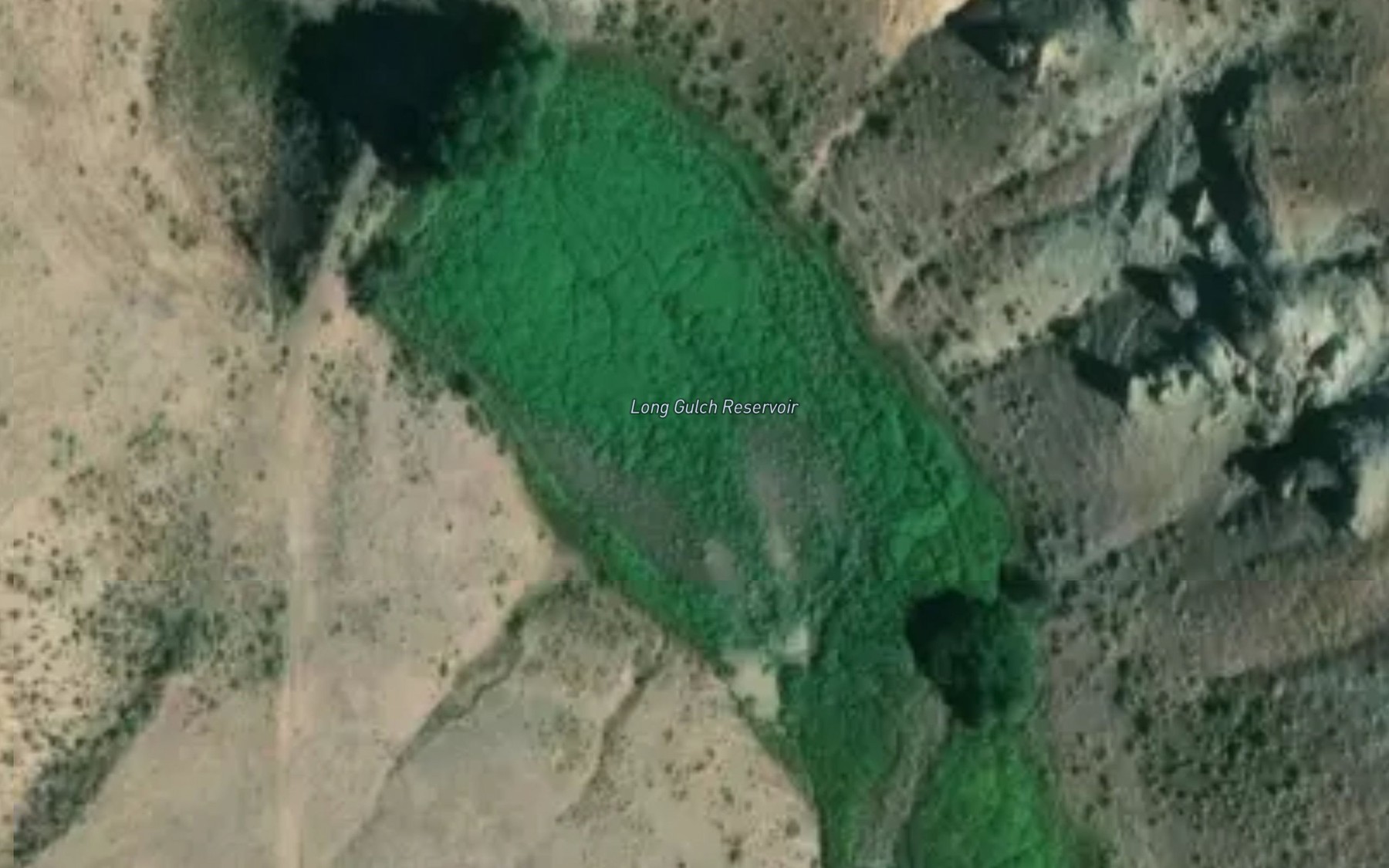 Satellite map of the Long Gulch Reservoir