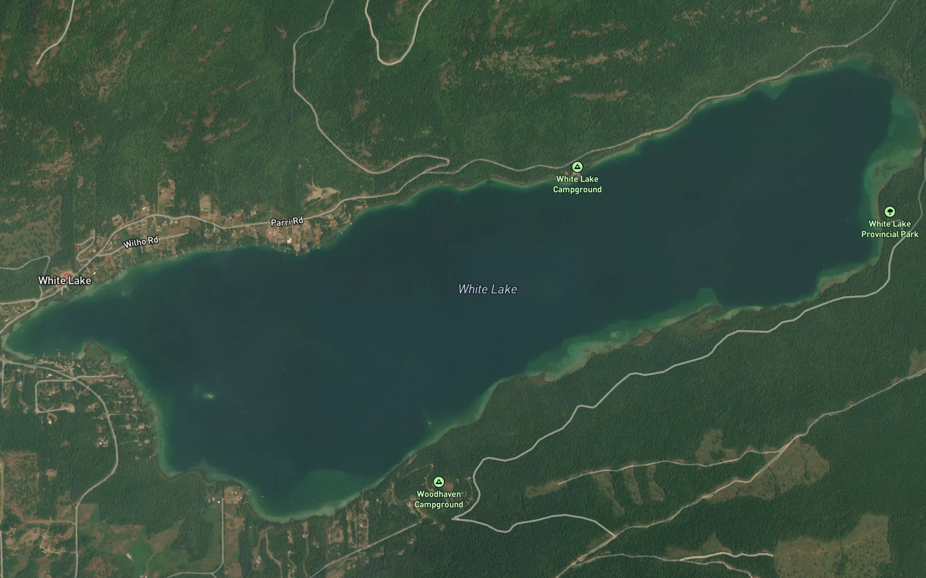 Satellite map of the White Lake