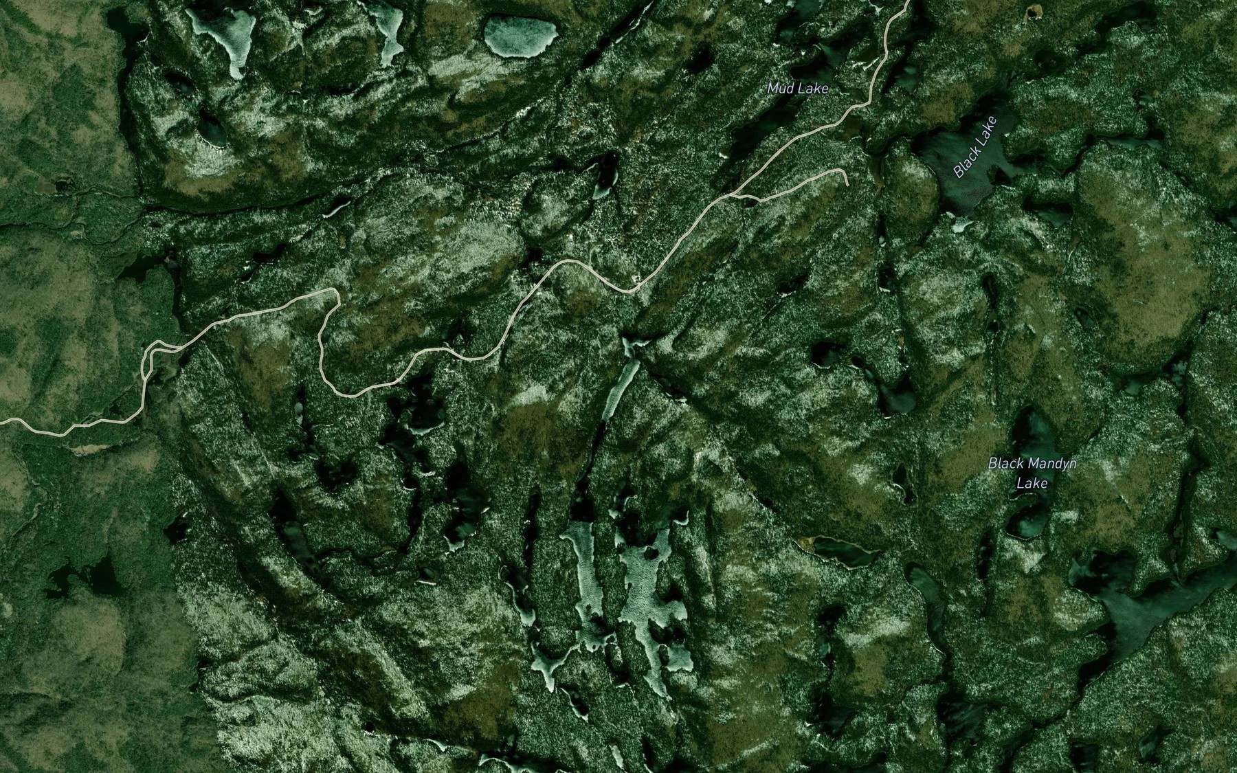Satellite map of the Corner Lake