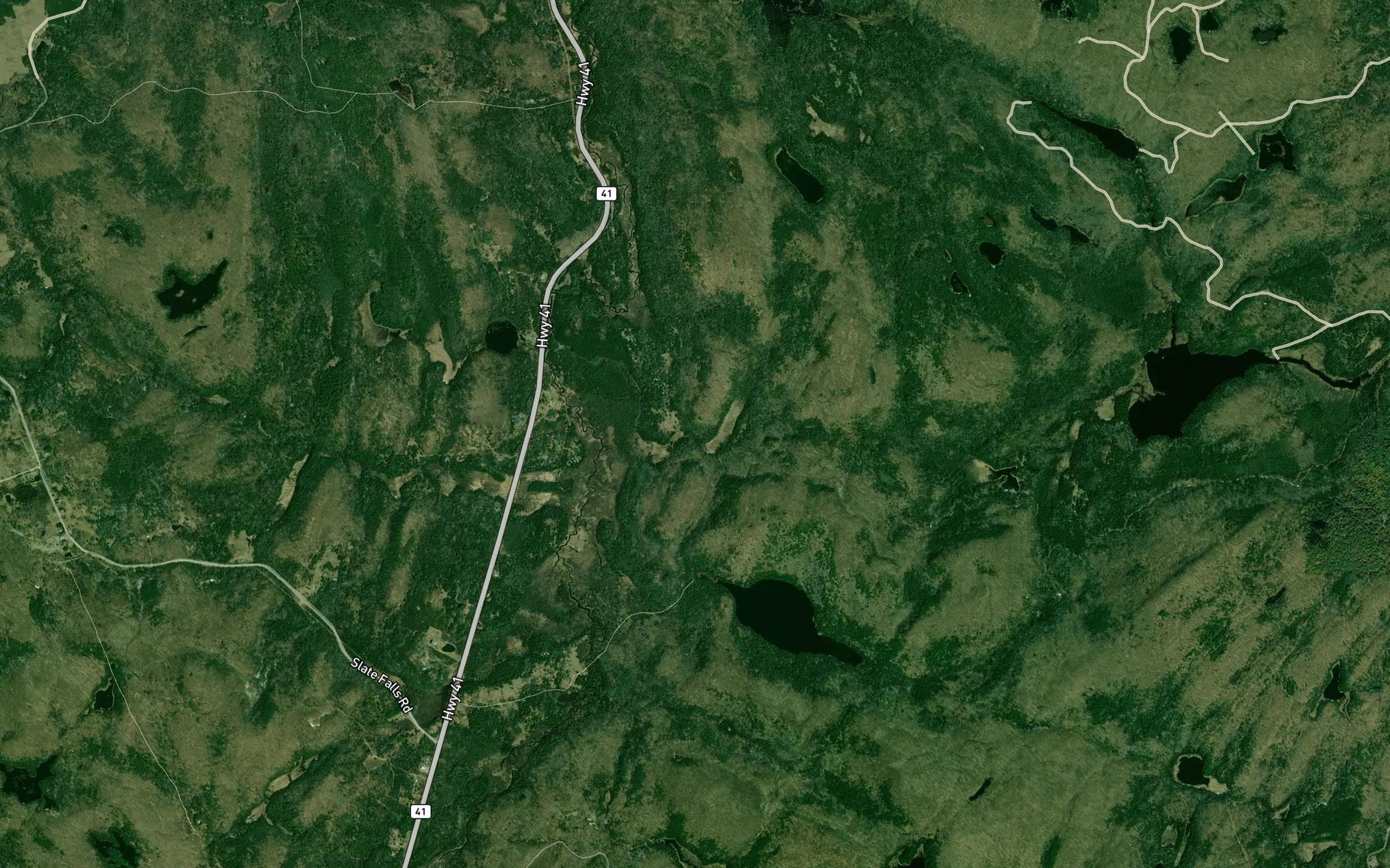 Satellite map of the Mountney Creek