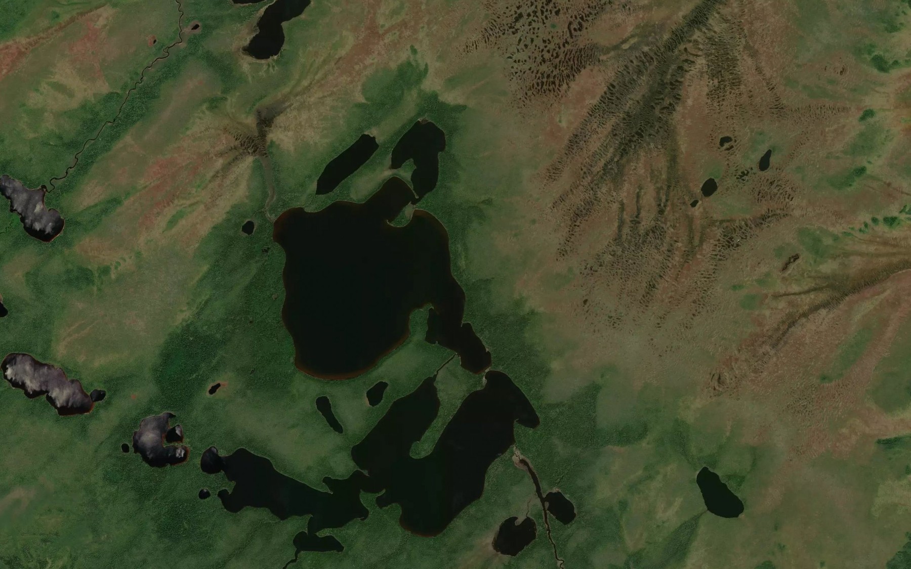 Satellite map of the Schlievert Lakes