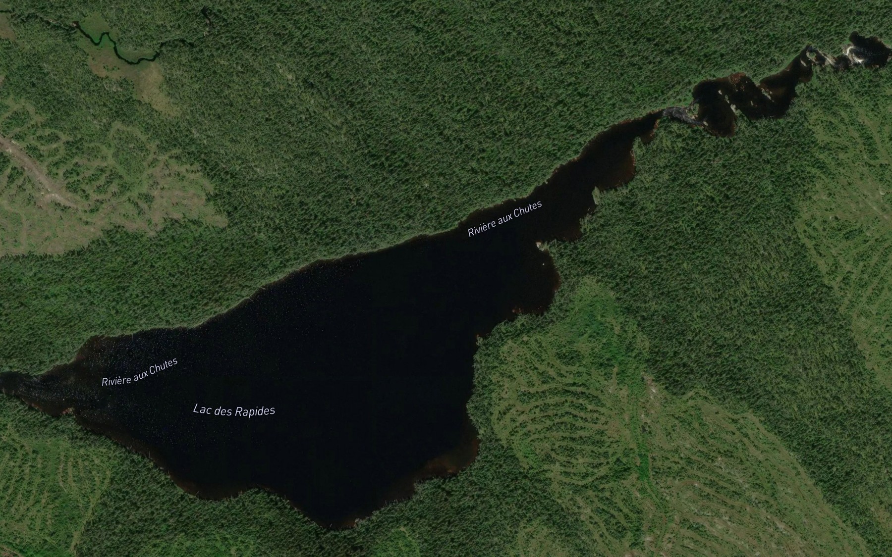 Satellite map of the Lac des Rapides