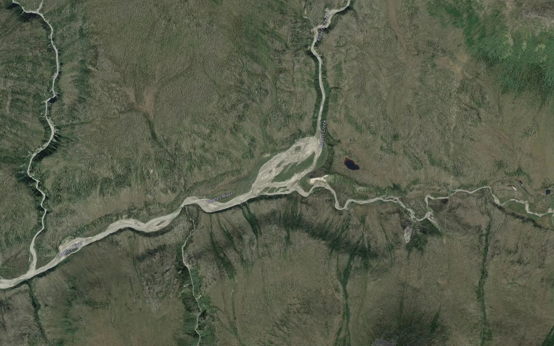 Satellite map of the Phoebe Creek