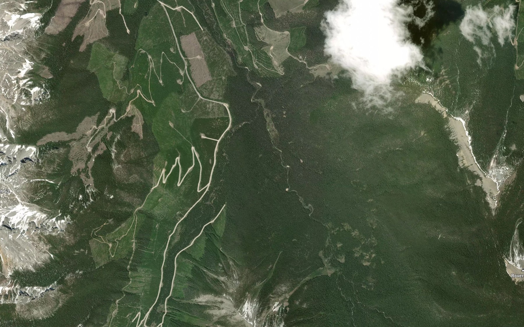 Satellite map of the Nicol Creek