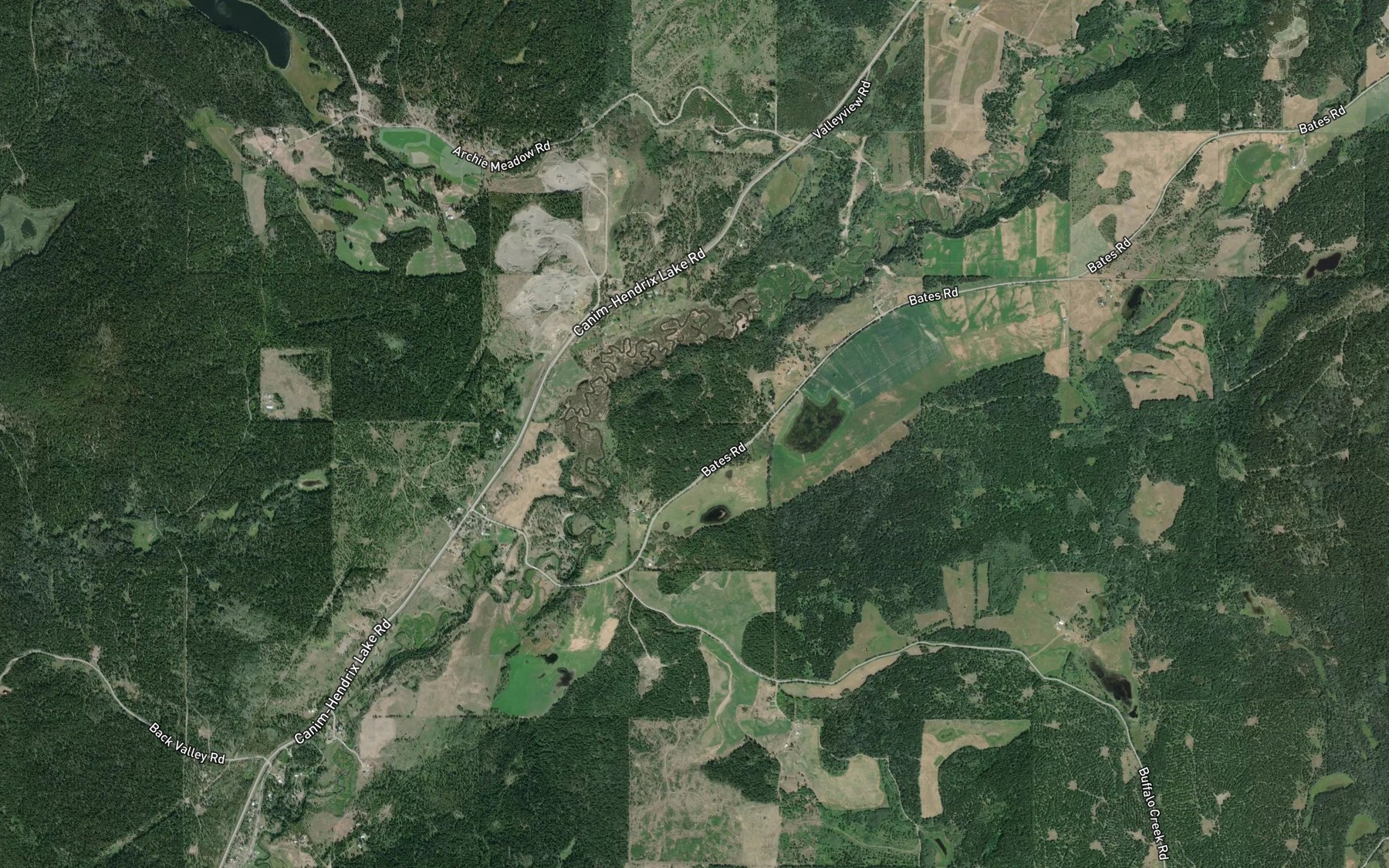 Satellite map of the Halfway Creek