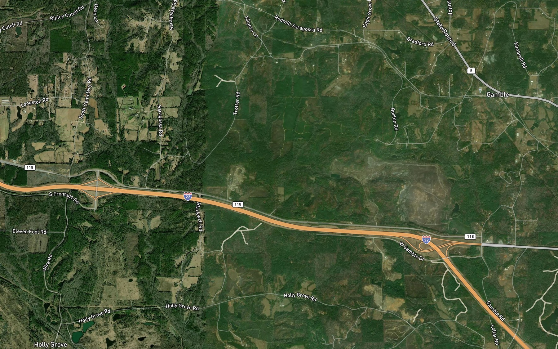 Satellite map of the Richard Branch