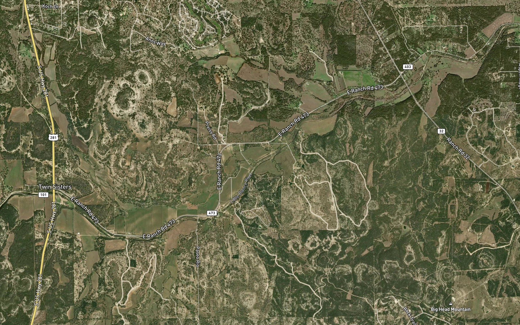 Satellite map of the Cypress Branch