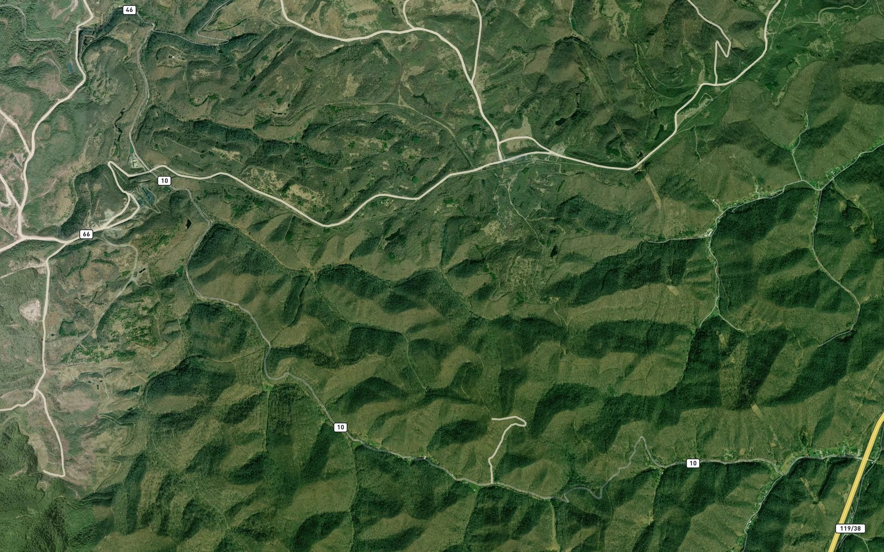 Satellite map of the Sally Fork