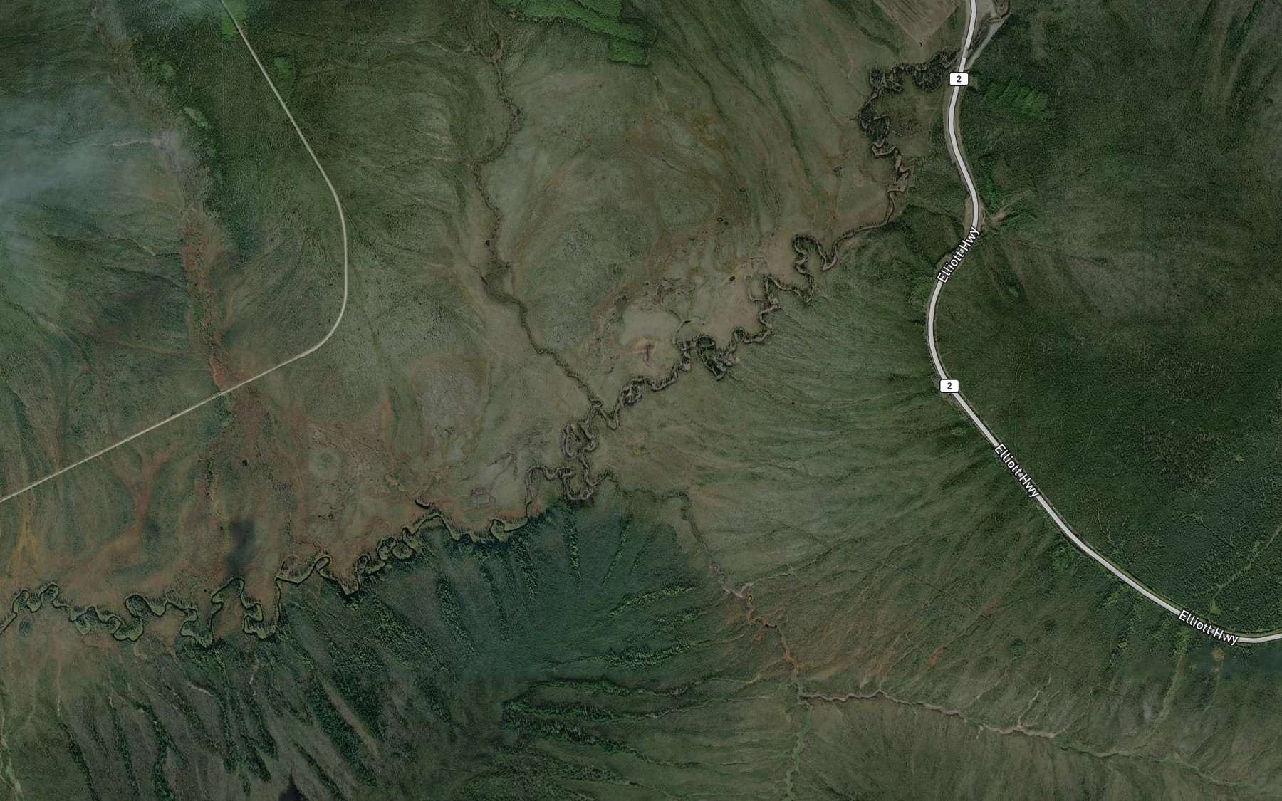Satellite map of the Cushman Creek