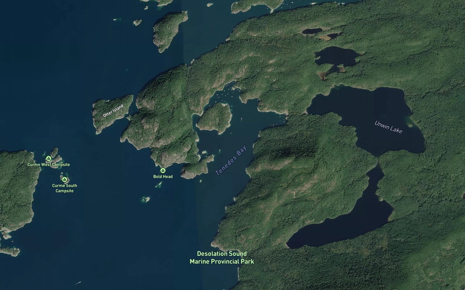 Satellite map of the Tenedos Bay