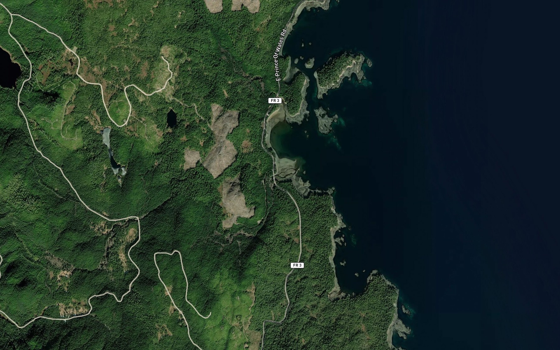 Satellite map of the Slide Creek