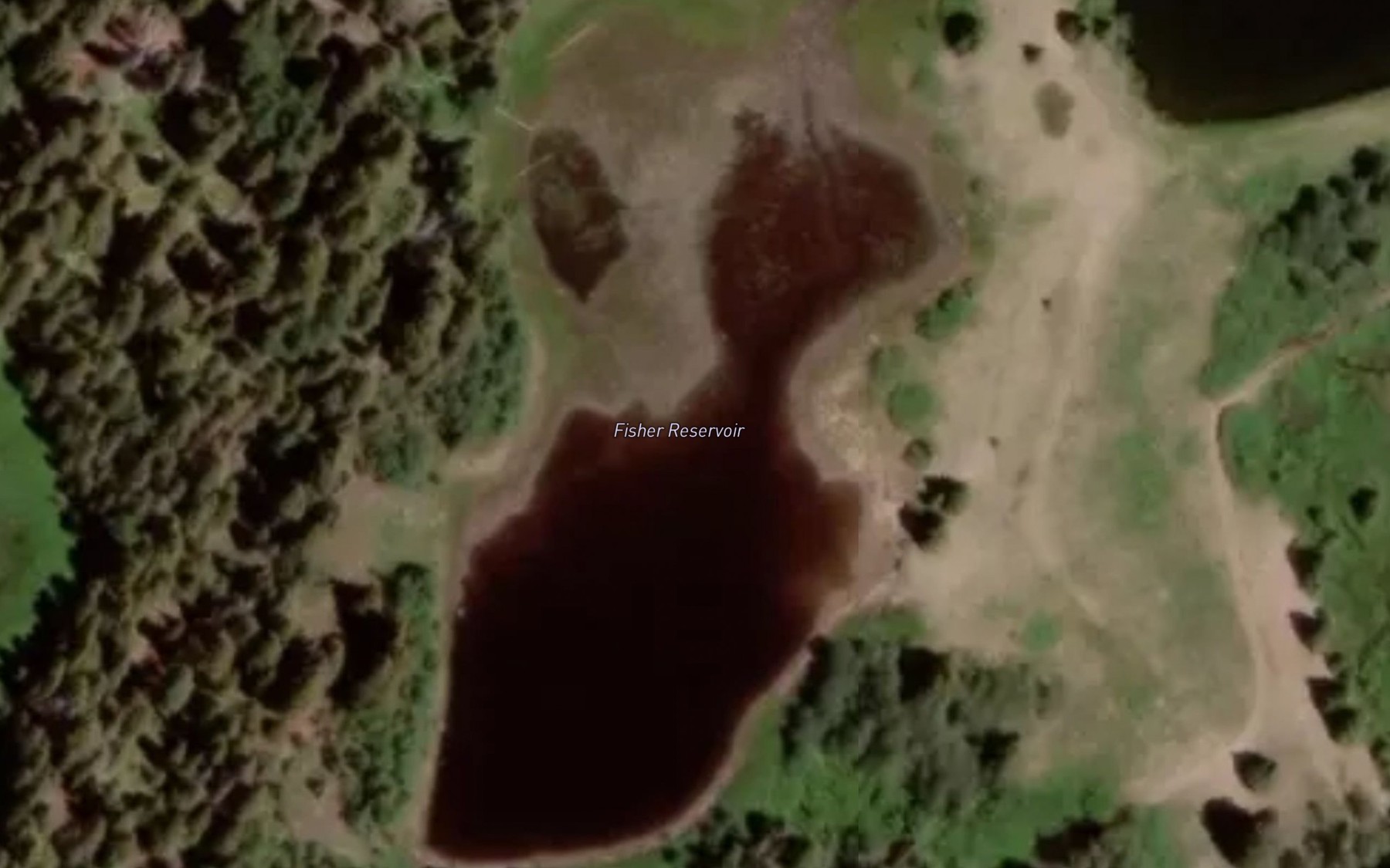Satellite map of the Fisher Reservoir