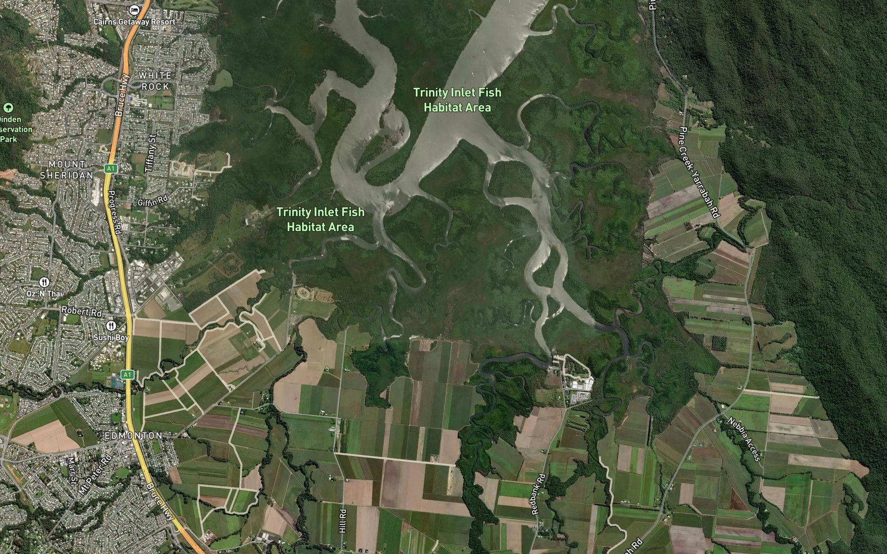 Satellite map of the Wright Creek