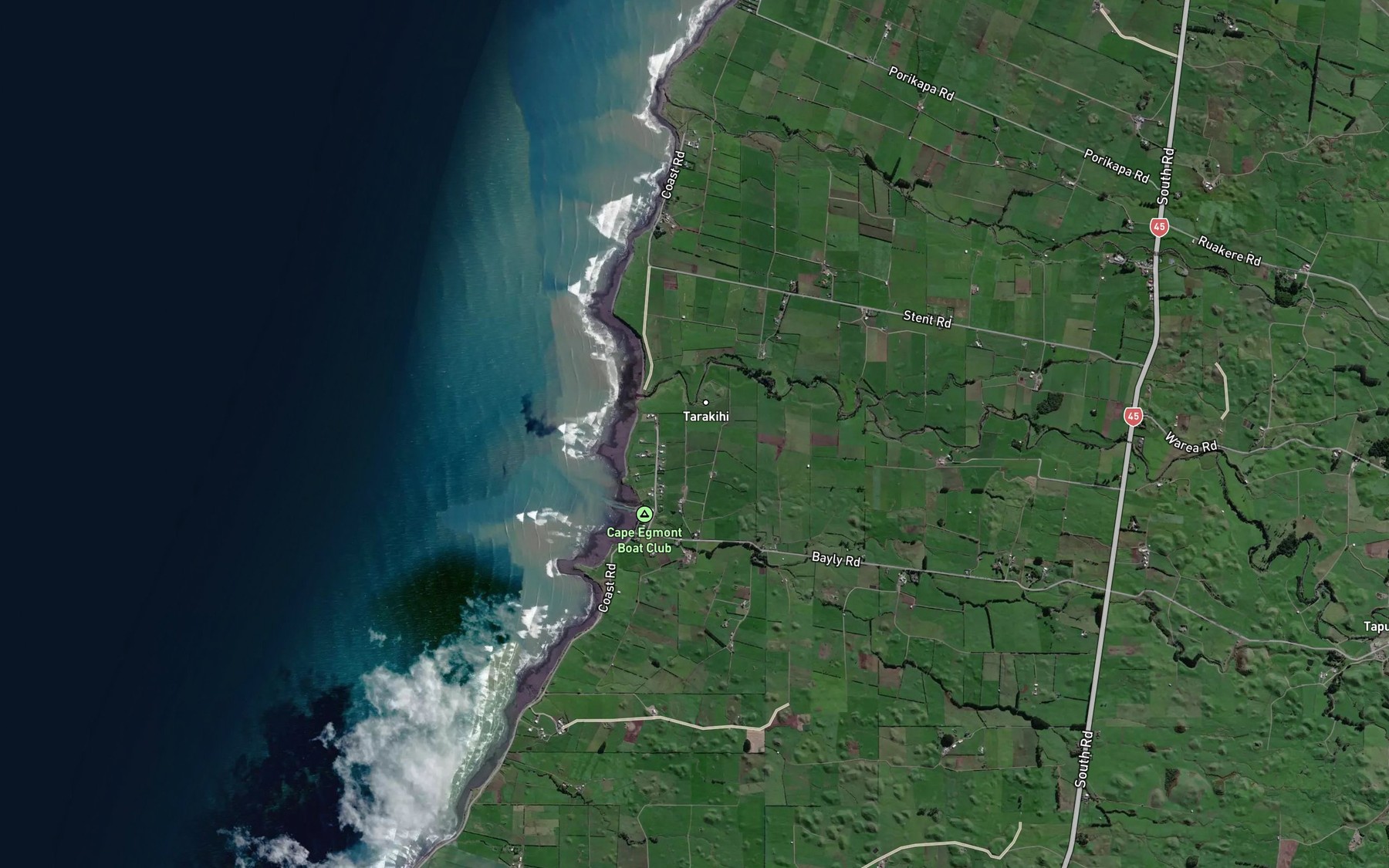 Satellite map of the Whanganui Stream