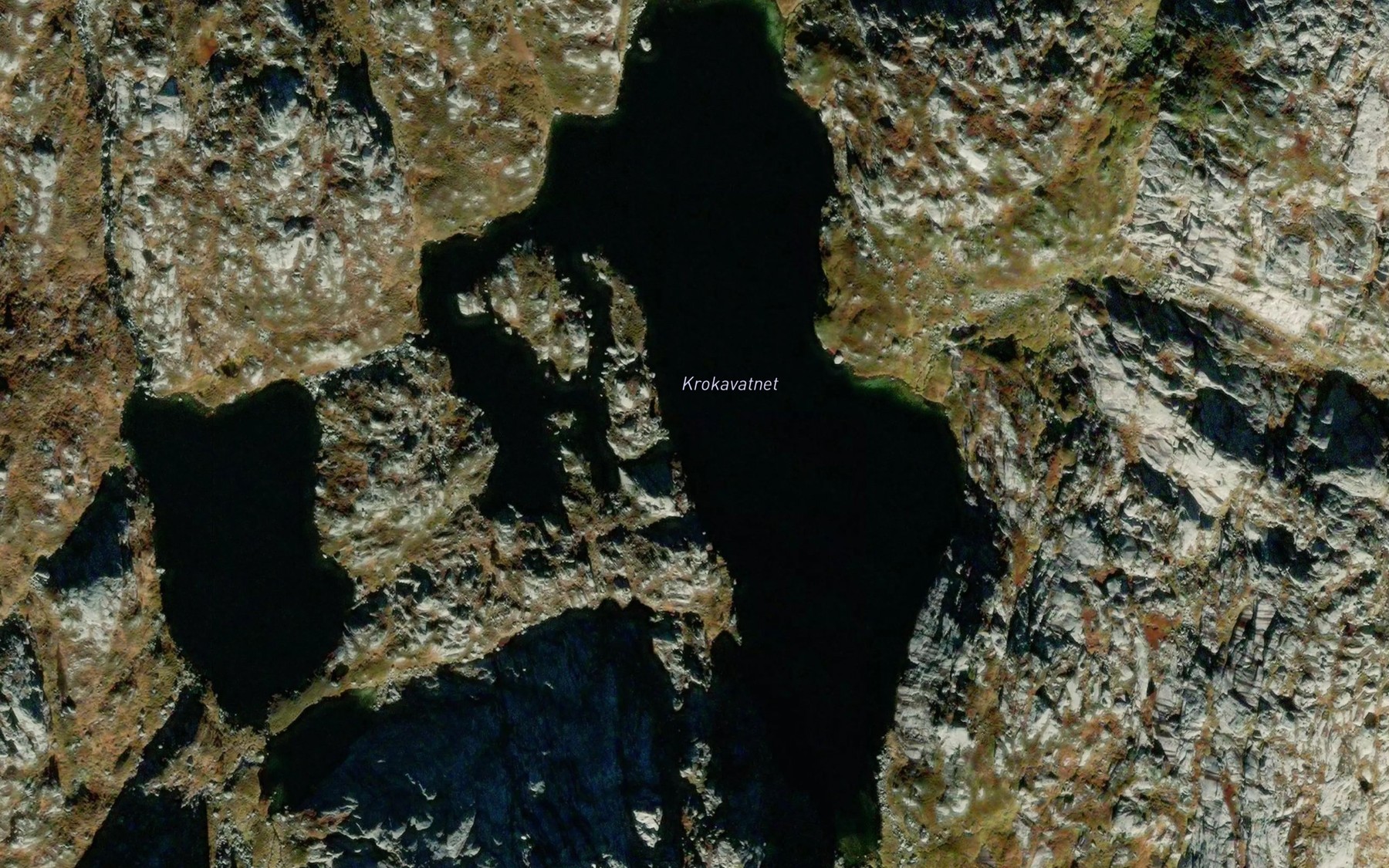 Satellite map of the Krokavatnet