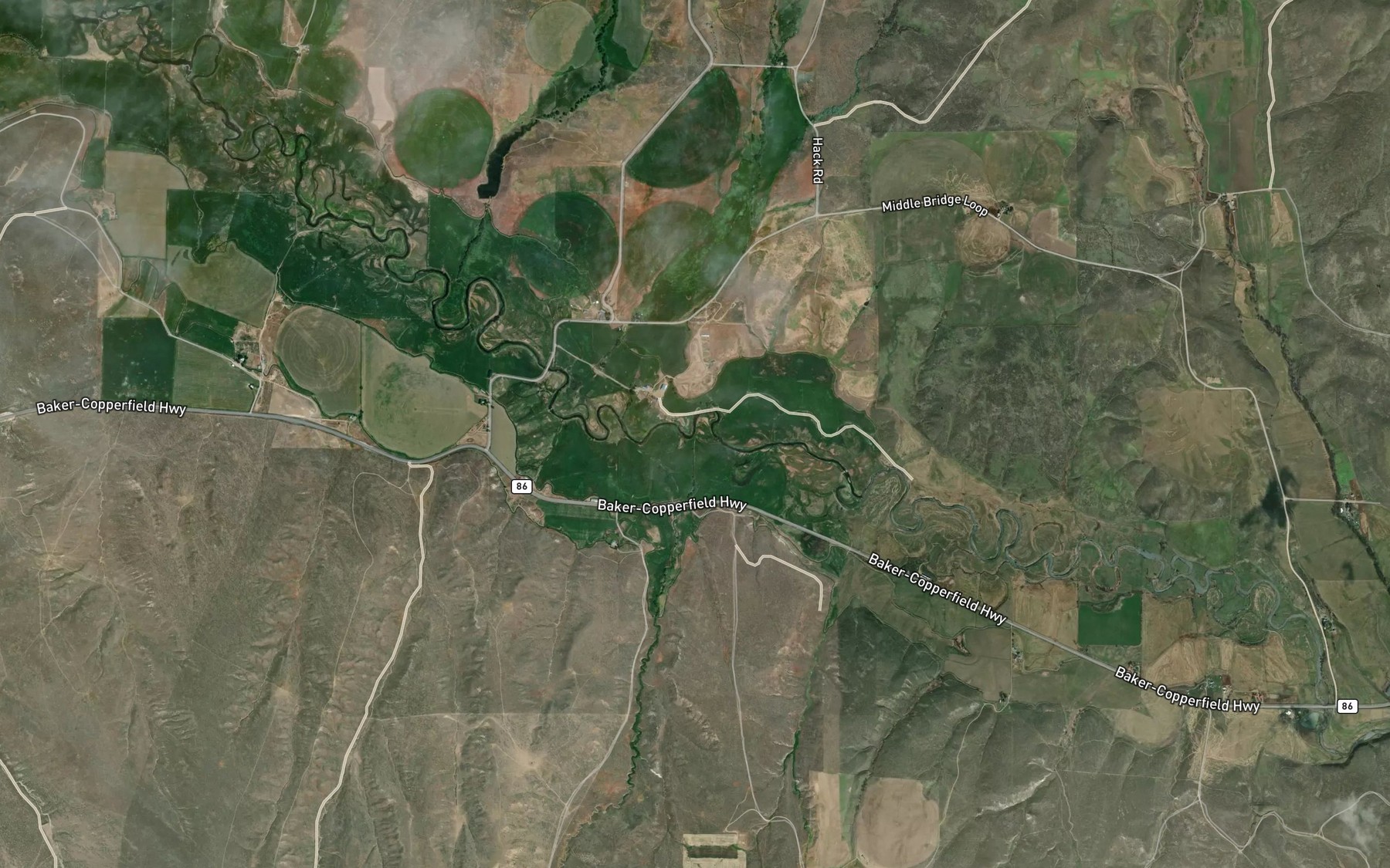 Satellite map of the Ritter Creek