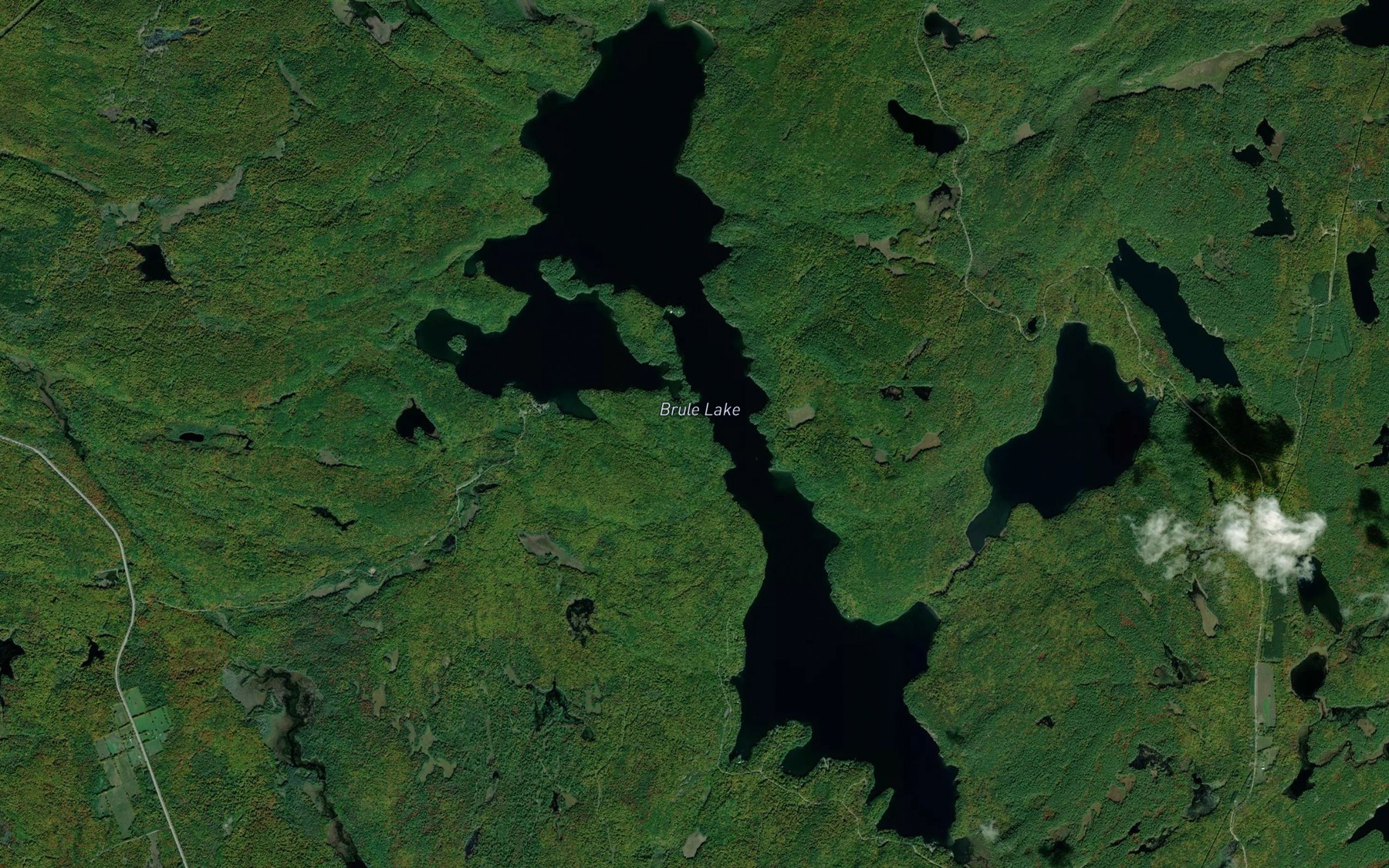 Satellite map of the Brule Lake
