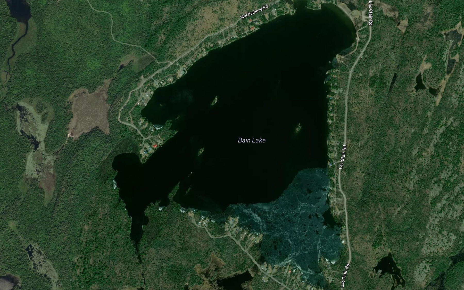 Satellite map of the Bain Lake