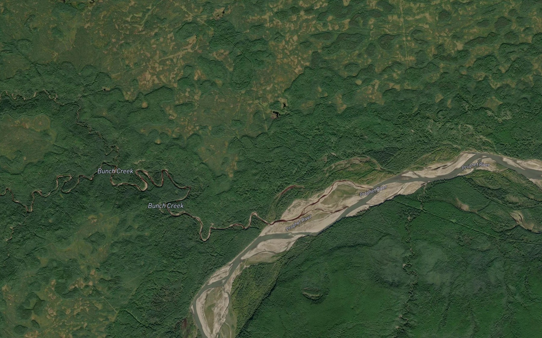 Satellite map of the Bunch Creek