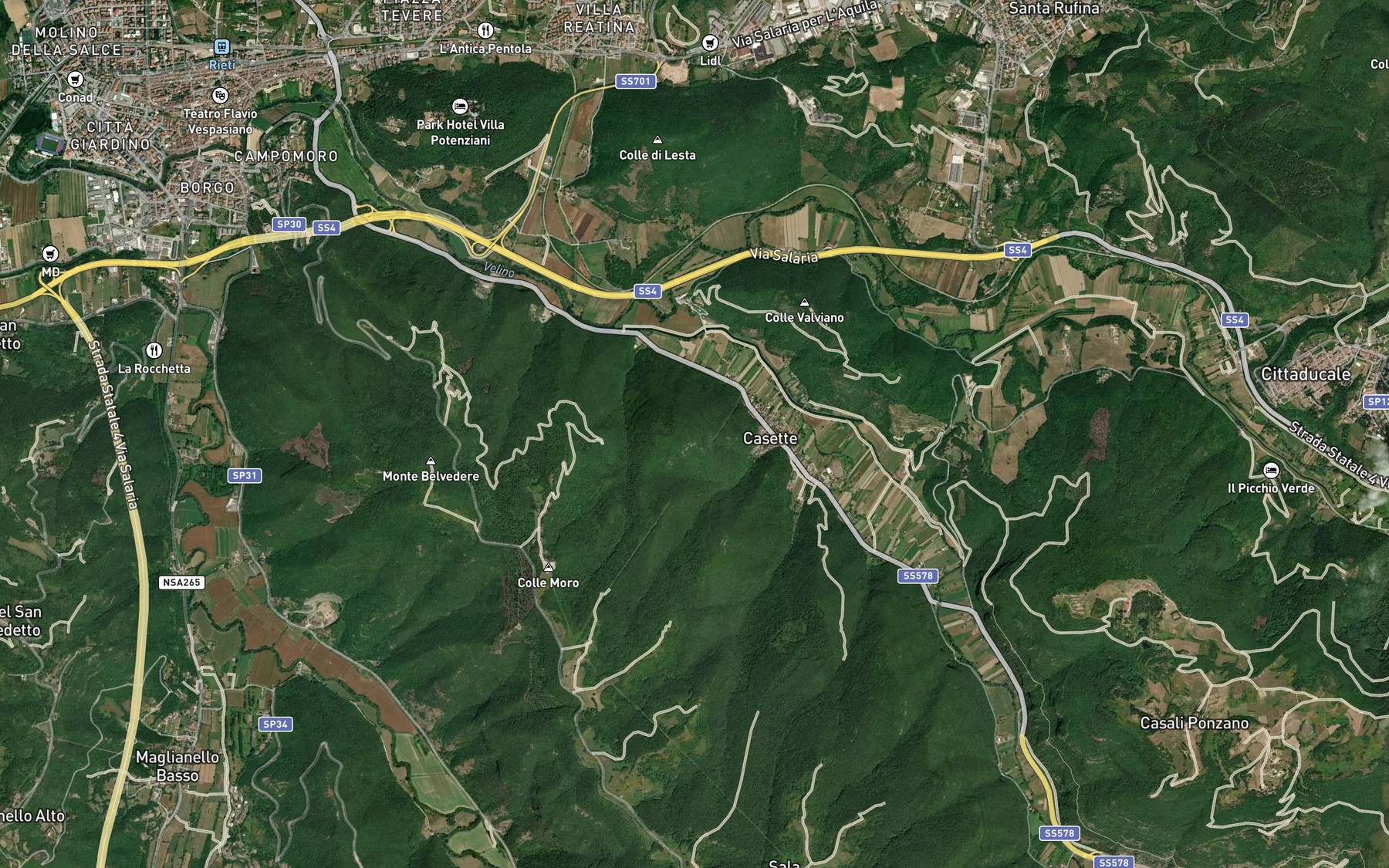 Satellite map of the Fiume Salto