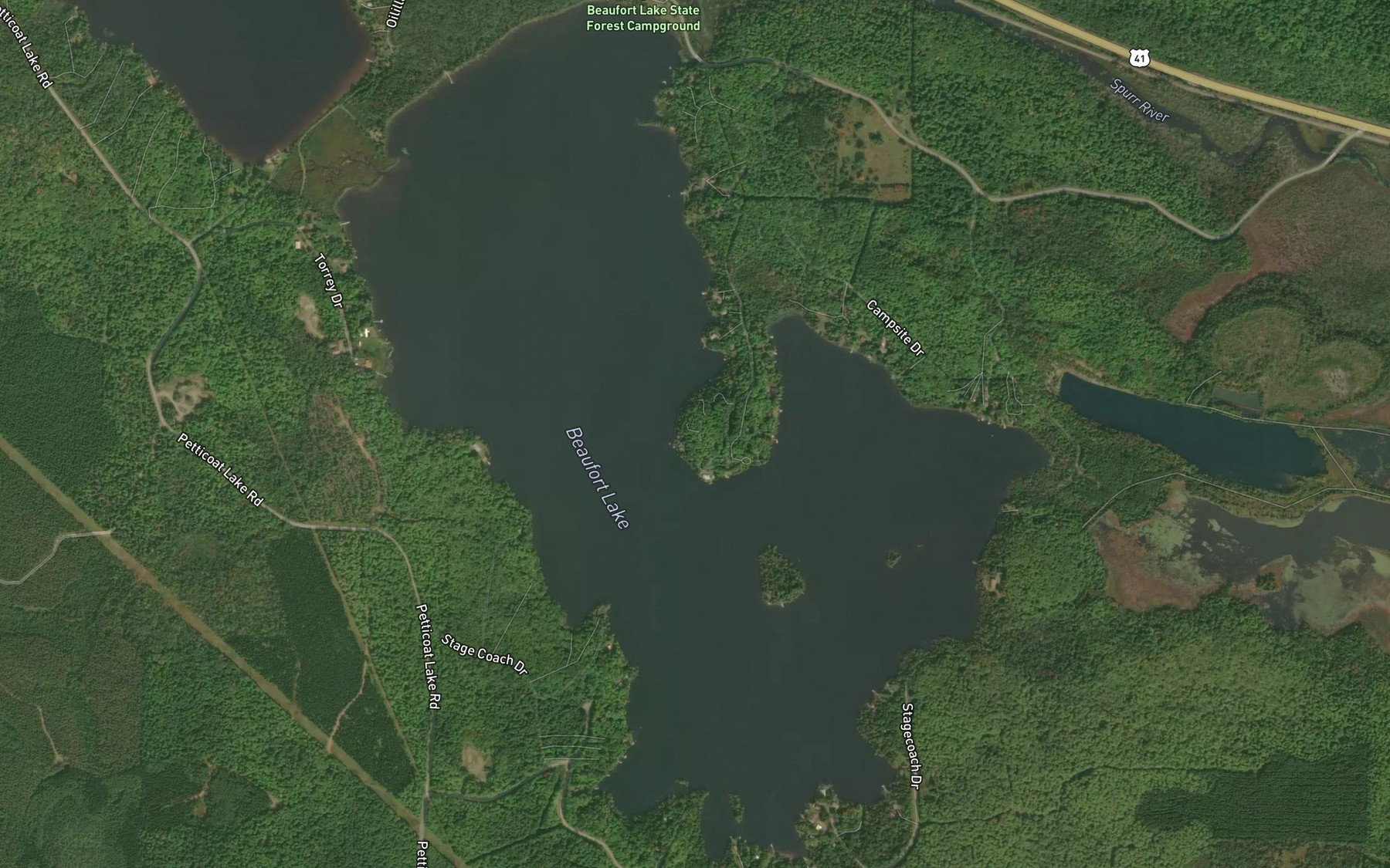 Satellite map of the Beaufort Lake