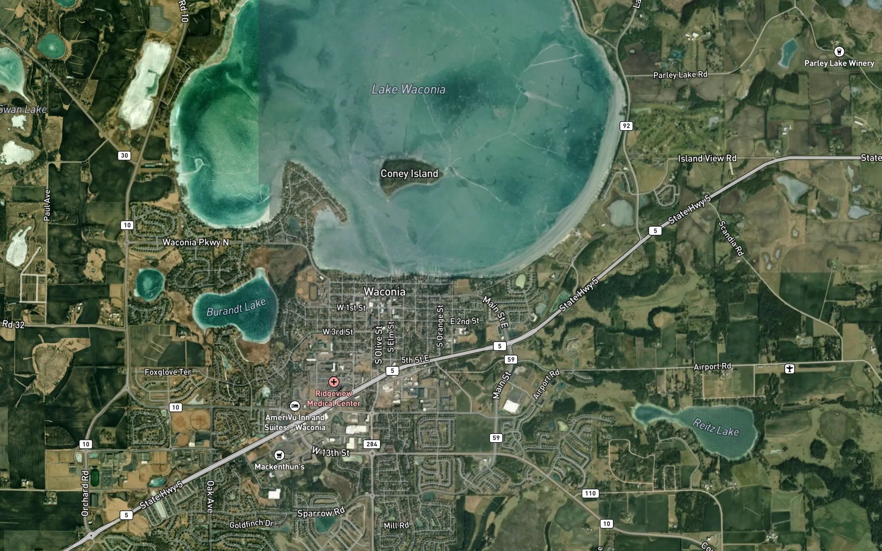 Satellite map of the Spot 2