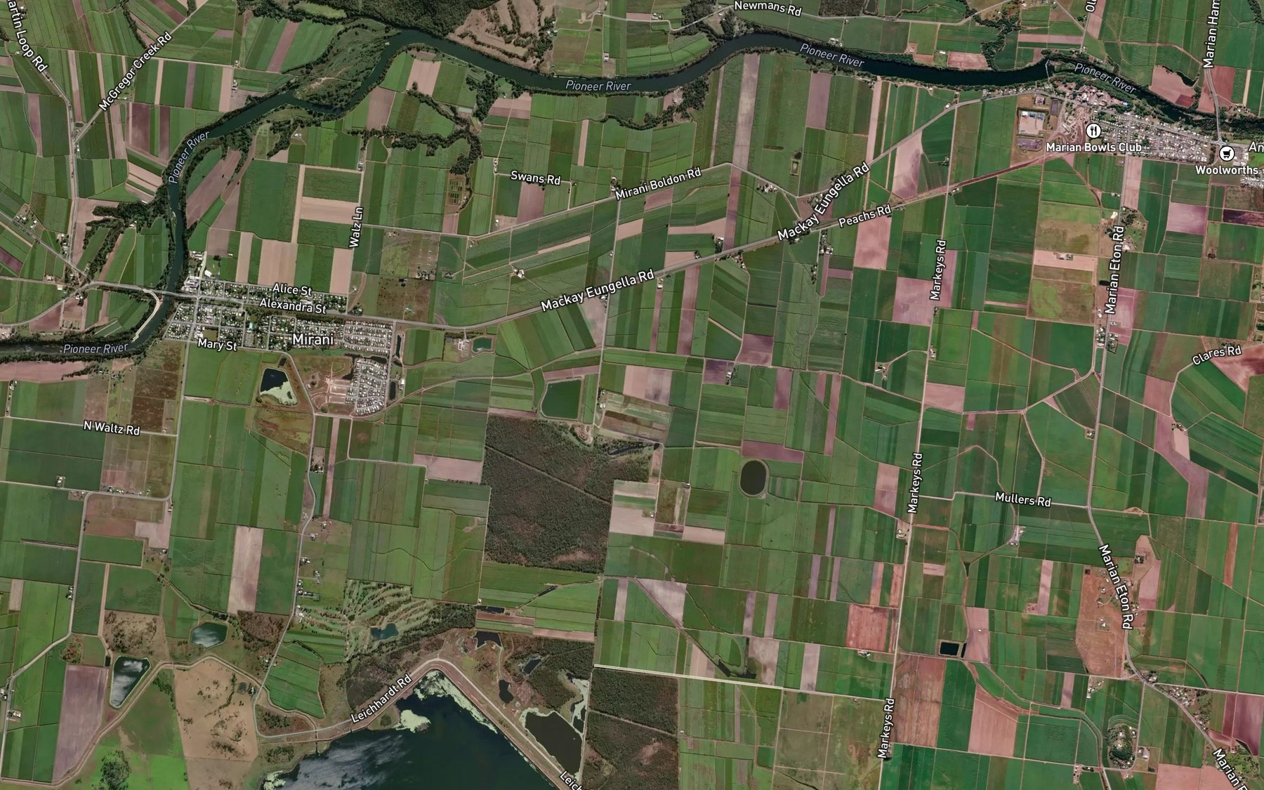Satellite map of the DeMoleyns Lagoon