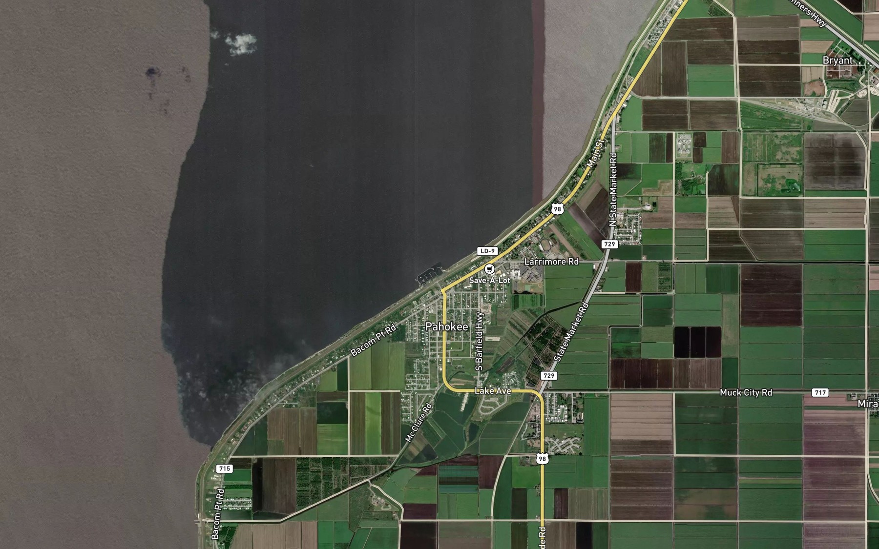 Satellite map of the Pahokee Marina
