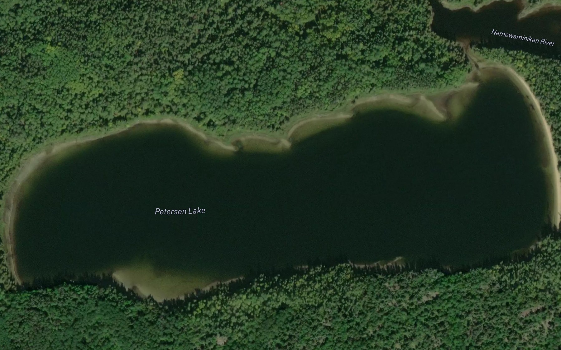 Satellite map of the Petersen Lake