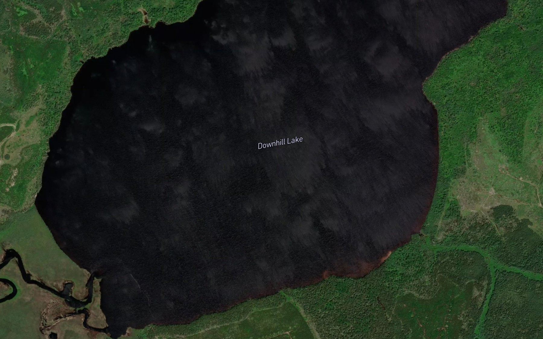 Satellite map of the Downhill Lake