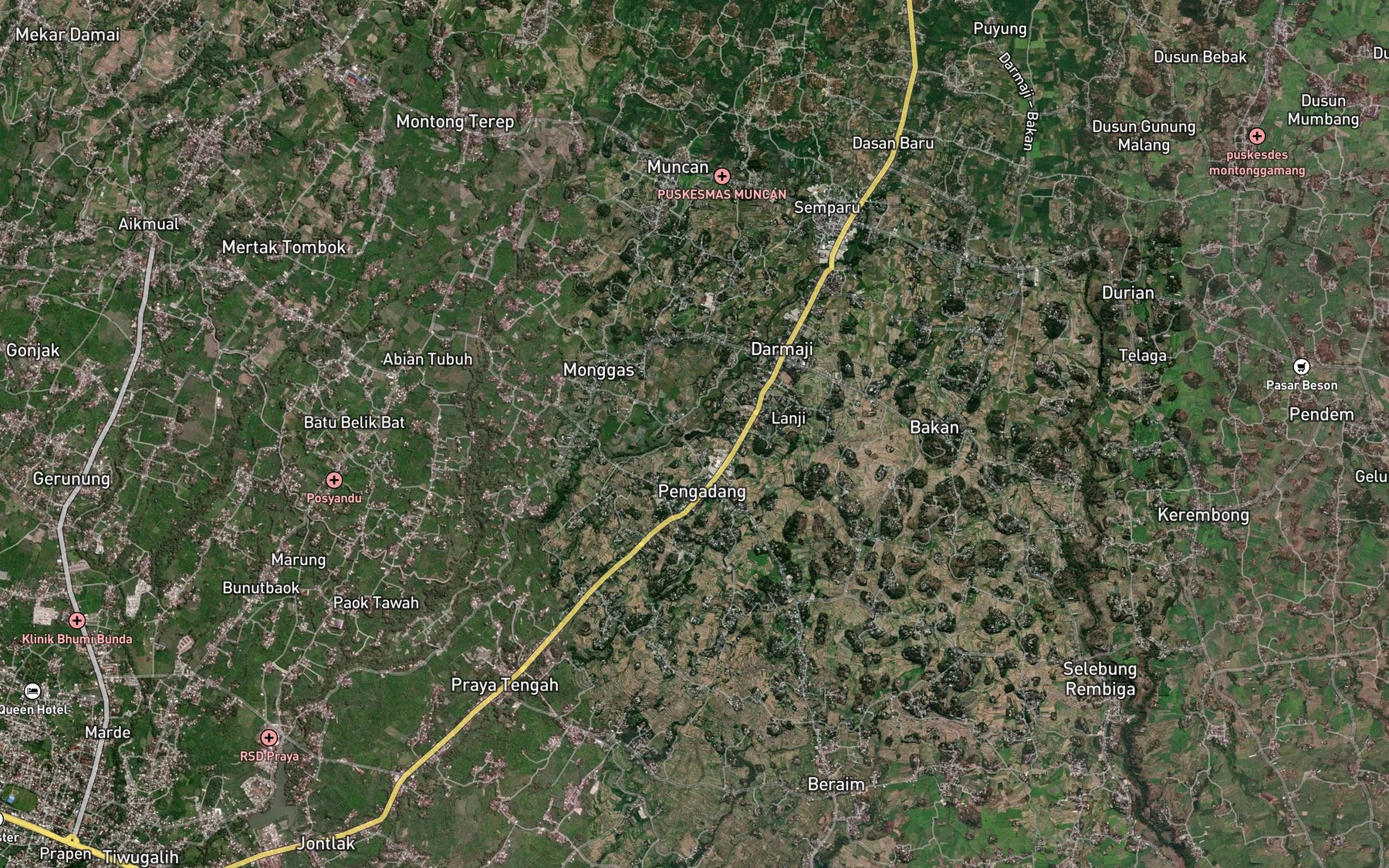 Satellite map of the Embung Surabaya