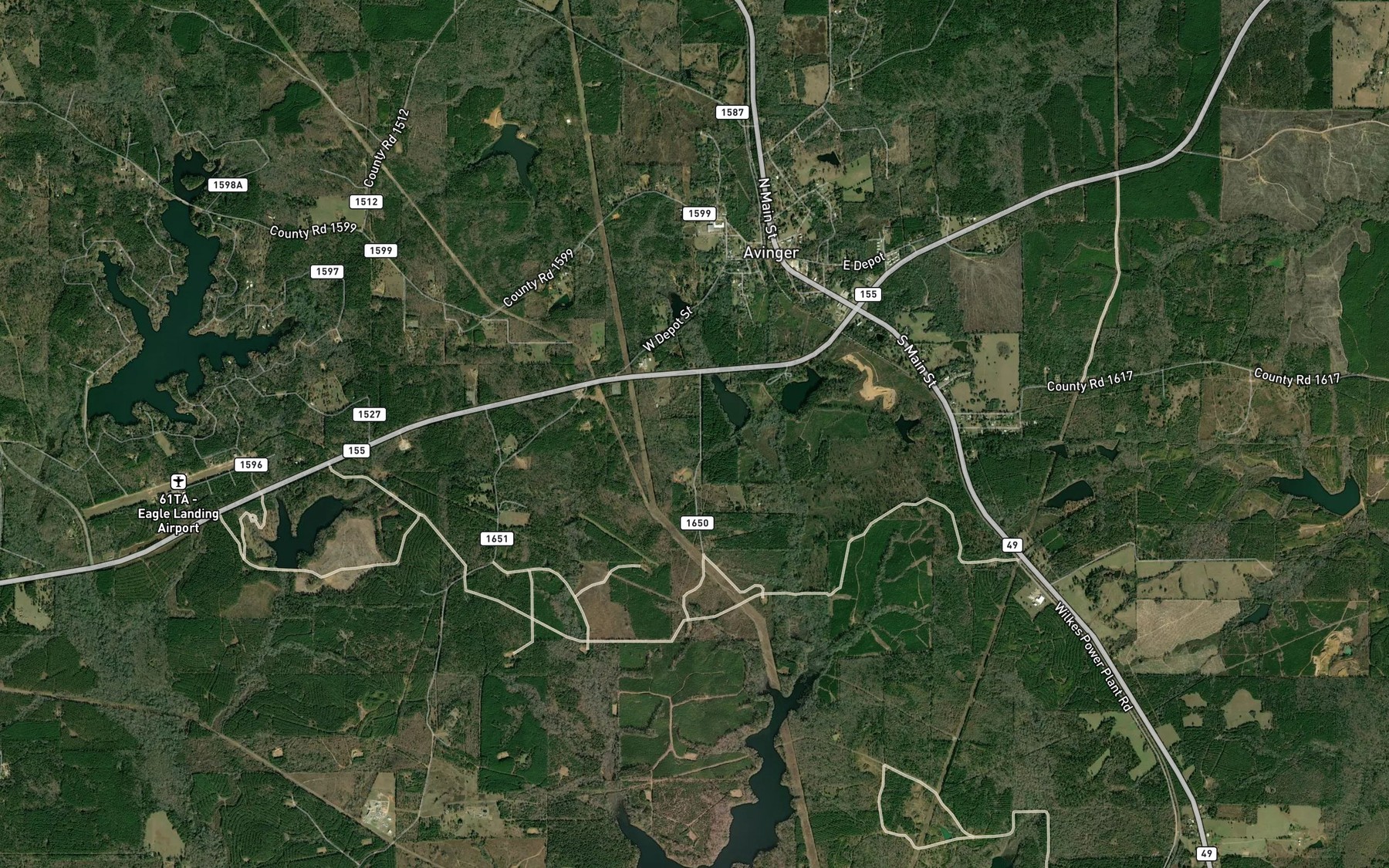 Satellite map of the Avis Lake