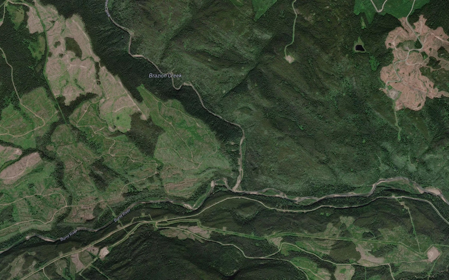 Satellite map of the Brazion Creek