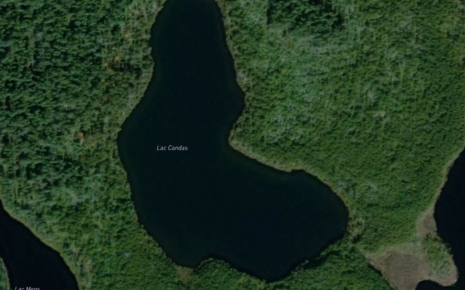 Satellite map of the Lac Candas
