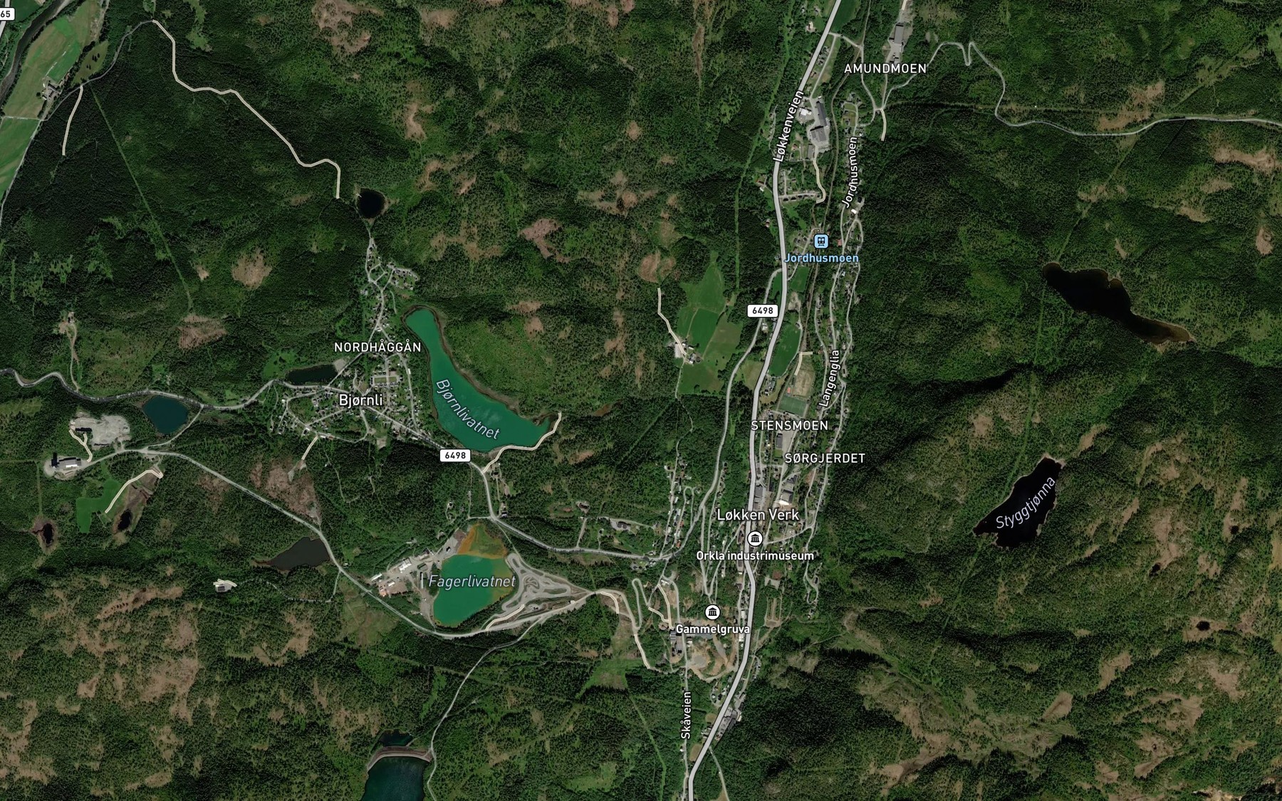Satellite map of the Bjornlibekken