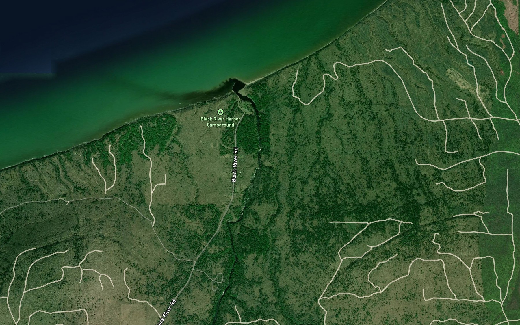 Satellite map of the Sagaigan Creek