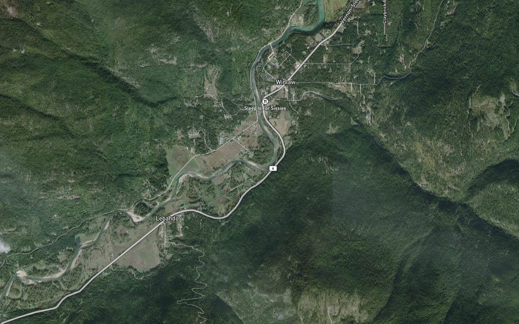 Satellite map of the Hird Creek