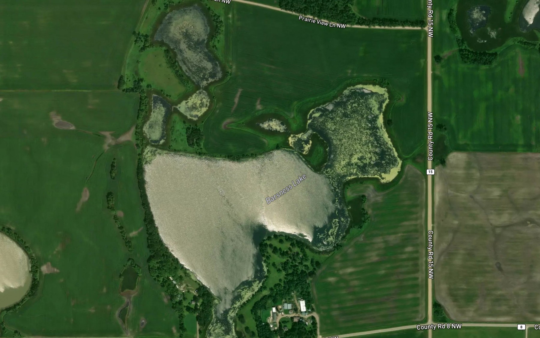 Satellite map of the Barsness Lake