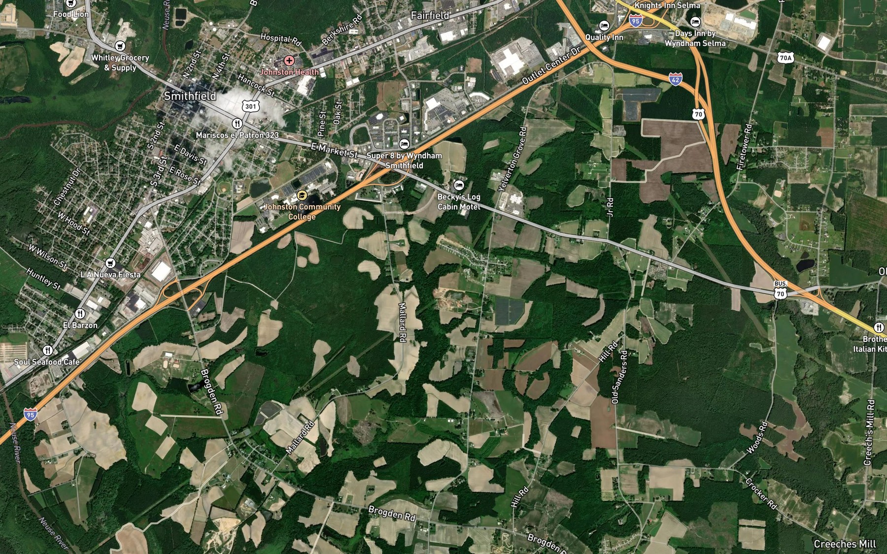Satellite map of the Mill Branch