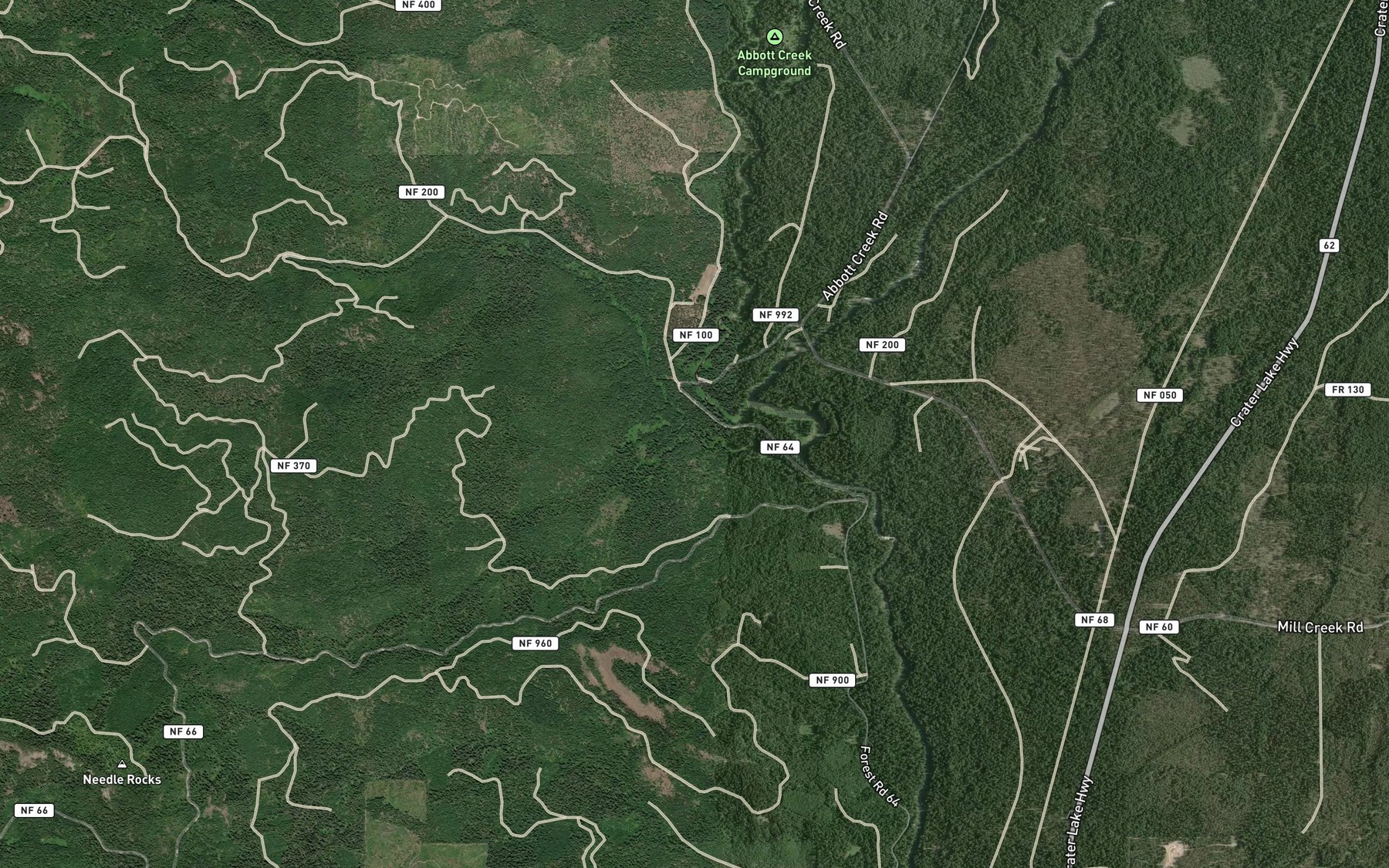 Satellite map of the Top Creek