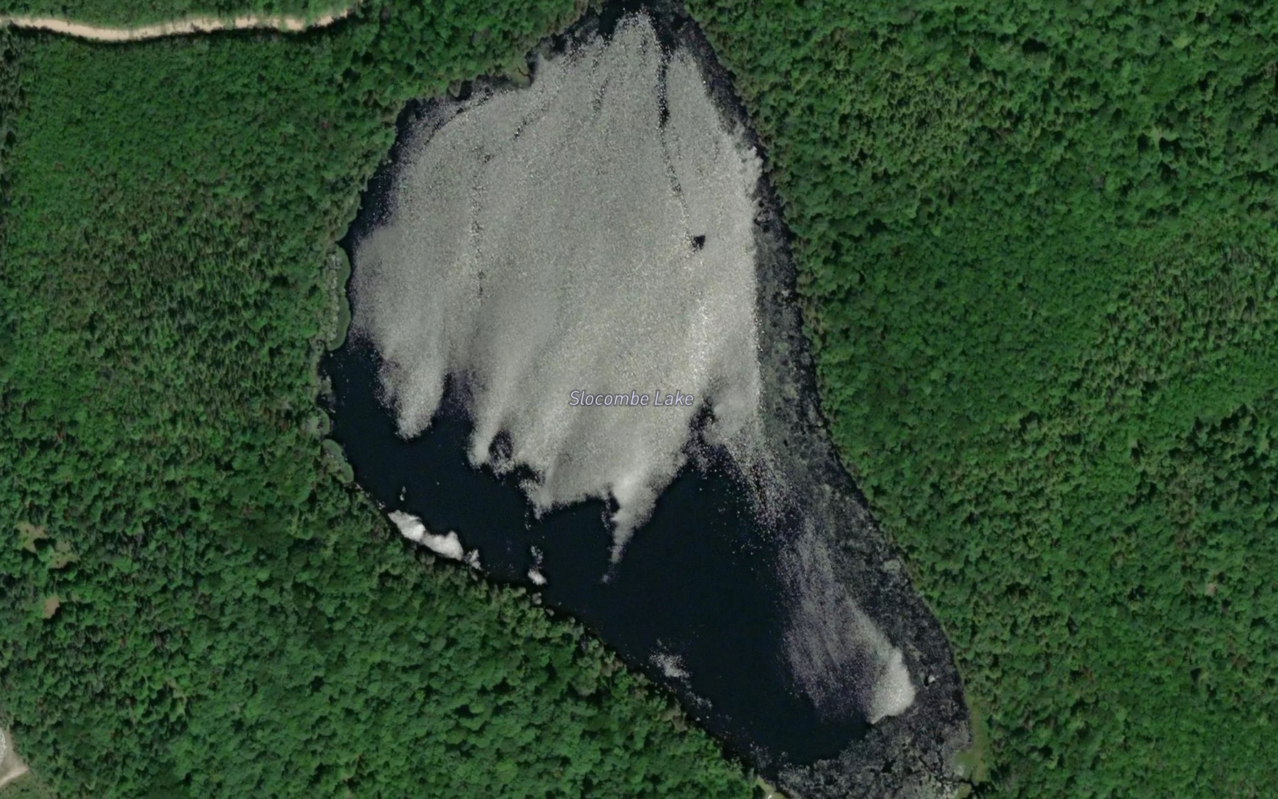 Satellite map of the Slocombe Lake