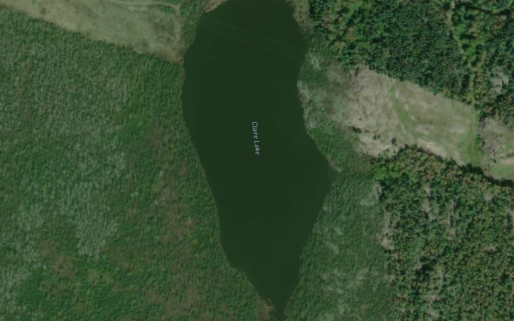 Satellite map of the Claire Lake