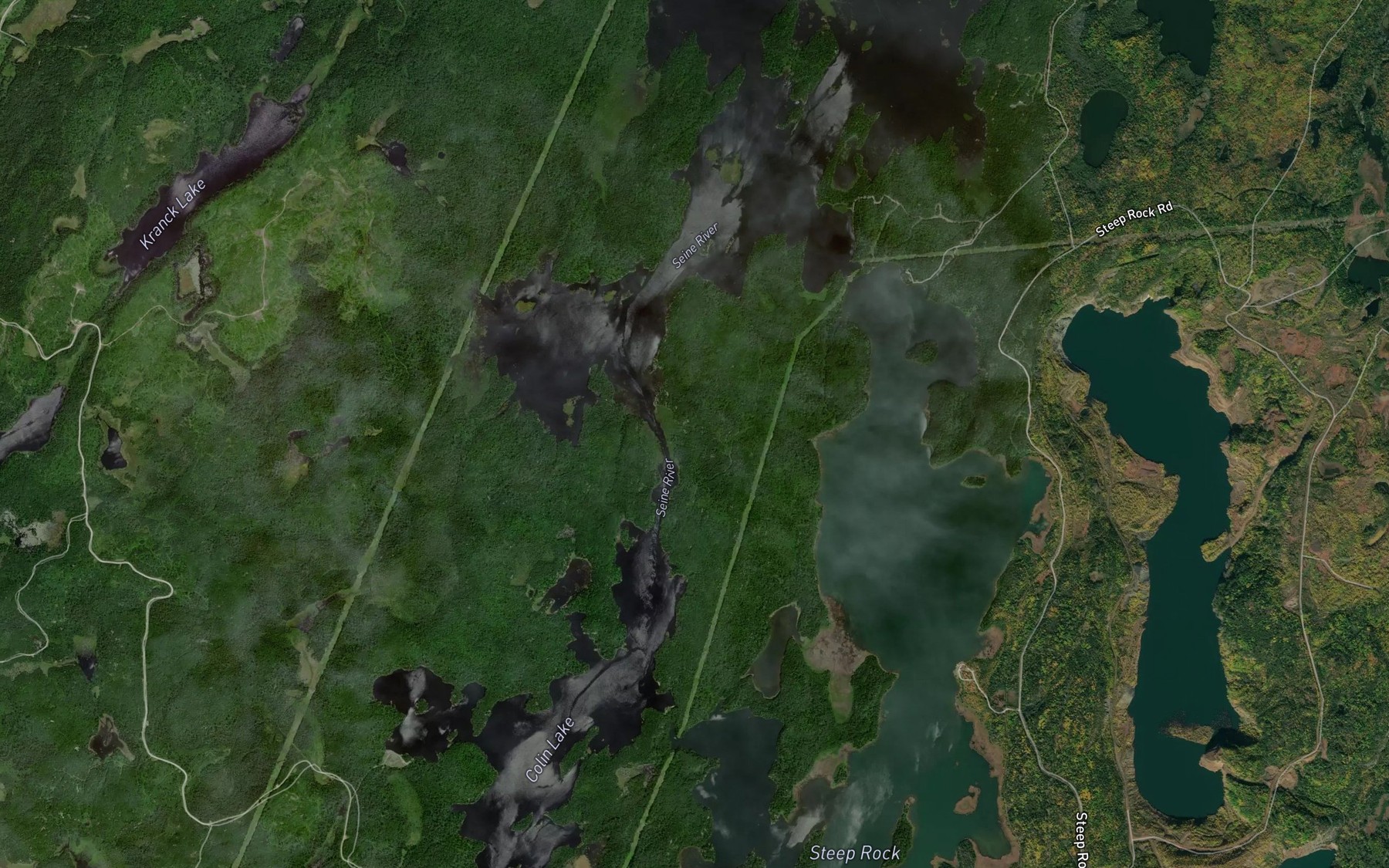 Satellite map of the Seine RiverDiversion