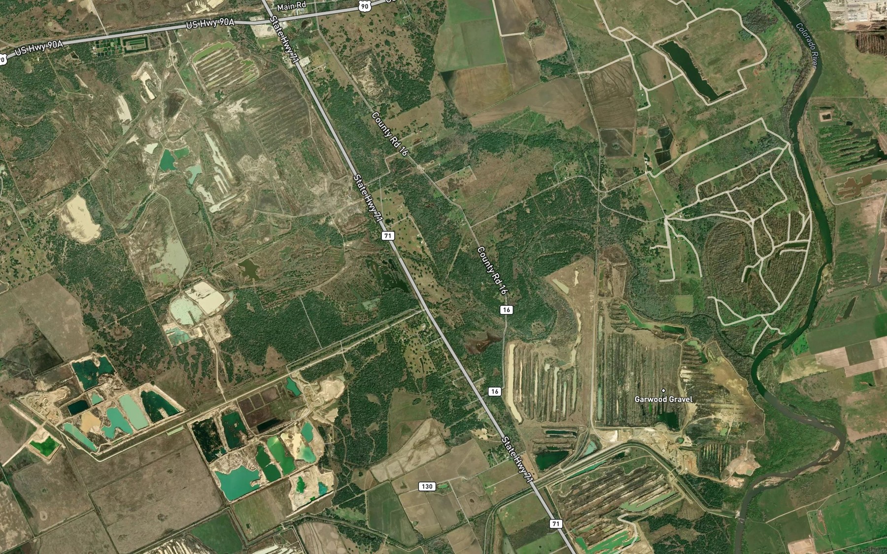 Satellite map of the Dry Branch